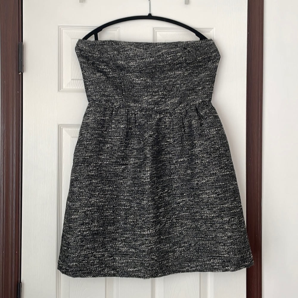 Gap Dress Size 12 Cute Strapless Blck/Wht/Metallic